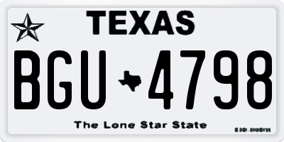 TX license plate BGU4798