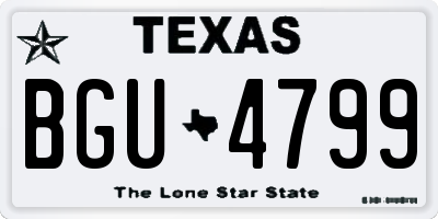 TX license plate BGU4799