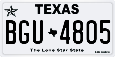 TX license plate BGU4805