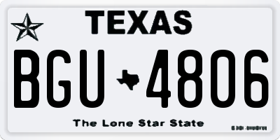 TX license plate BGU4806