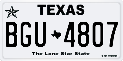 TX license plate BGU4807