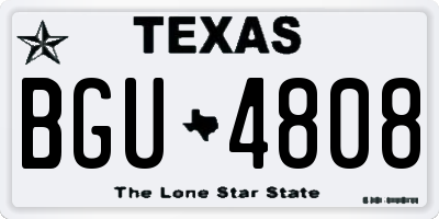 TX license plate BGU4808