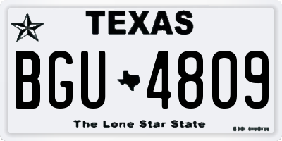 TX license plate BGU4809