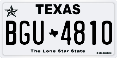 TX license plate BGU4810