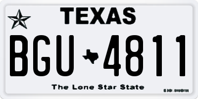 TX license plate BGU4811