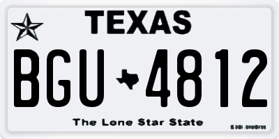 TX license plate BGU4812