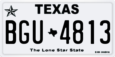 TX license plate BGU4813
