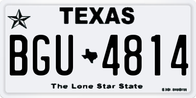 TX license plate BGU4814