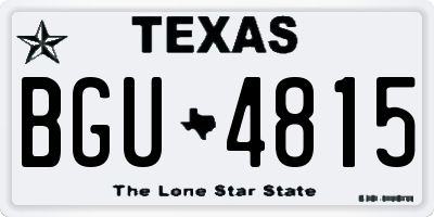 TX license plate BGU4815