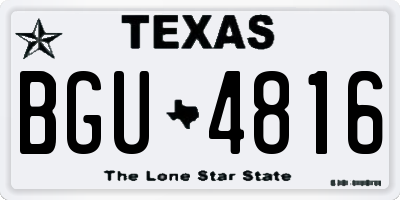 TX license plate BGU4816