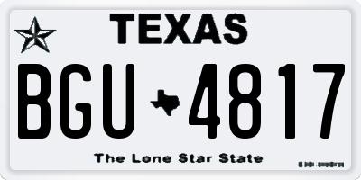 TX license plate BGU4817