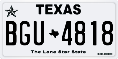 TX license plate BGU4818