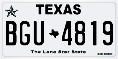 TX license plate BGU4819