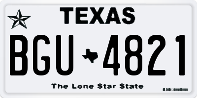 TX license plate BGU4821