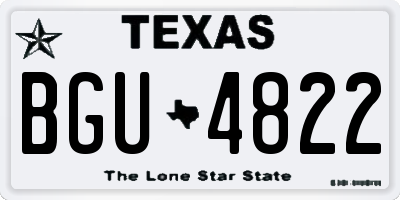 TX license plate BGU4822