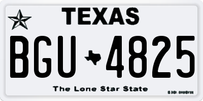 TX license plate BGU4825