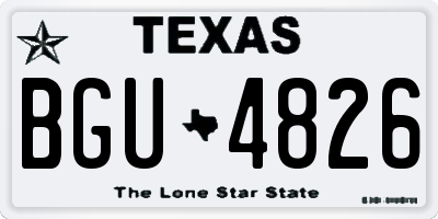 TX license plate BGU4826