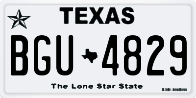TX license plate BGU4829