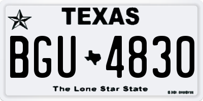 TX license plate BGU4830
