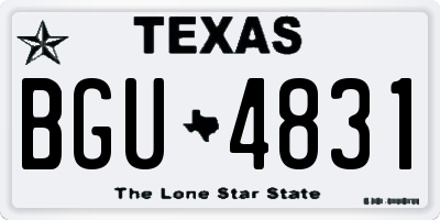 TX license plate BGU4831
