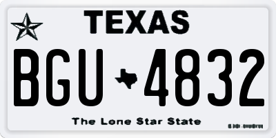 TX license plate BGU4832