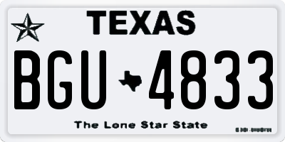 TX license plate BGU4833