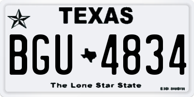 TX license plate BGU4834