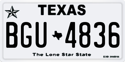 TX license plate BGU4836