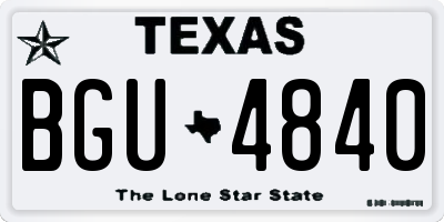TX license plate BGU4840