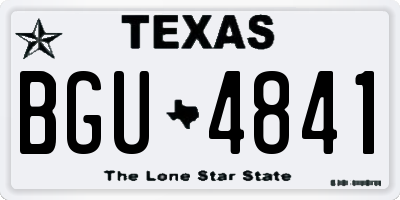 TX license plate BGU4841