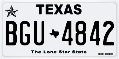 TX license plate BGU4842