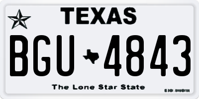 TX license plate BGU4843