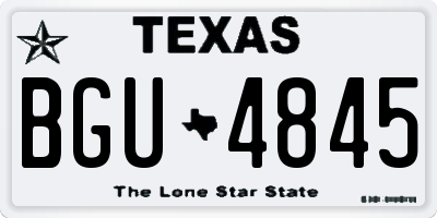 TX license plate BGU4845