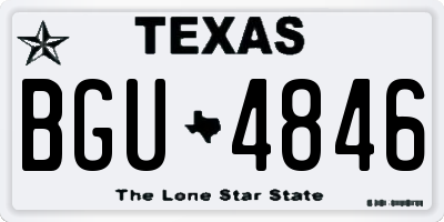 TX license plate BGU4846