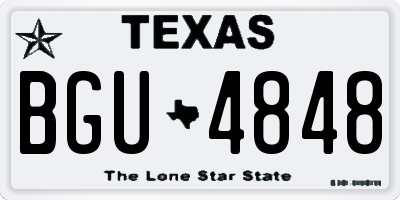 TX license plate BGU4848