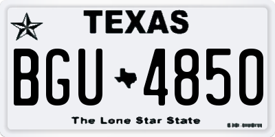 TX license plate BGU4850