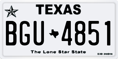 TX license plate BGU4851