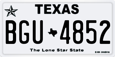 TX license plate BGU4852