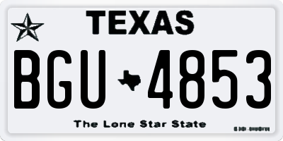 TX license plate BGU4853