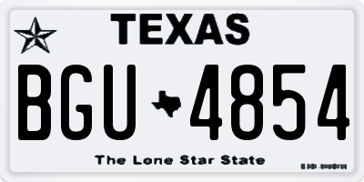 TX license plate BGU4854