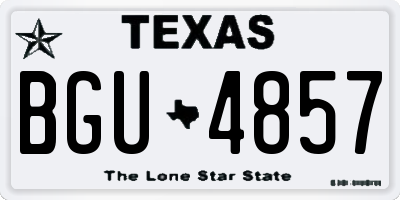 TX license plate BGU4857