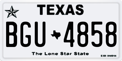 TX license plate BGU4858