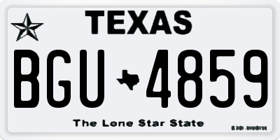 TX license plate BGU4859