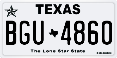 TX license plate BGU4860