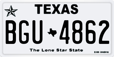 TX license plate BGU4862
