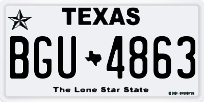 TX license plate BGU4863