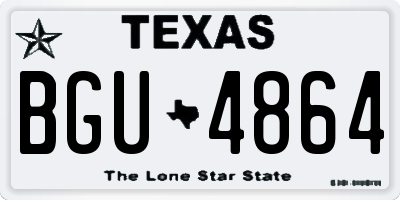 TX license plate BGU4864