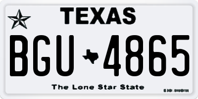 TX license plate BGU4865