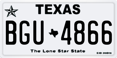 TX license plate BGU4866