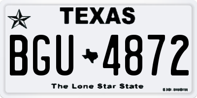 TX license plate BGU4872